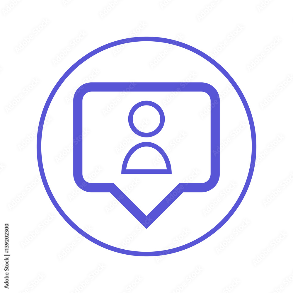Person pin circular line icon. Round sign. Flat style vector symbol Person pin circular line icon. Round sign. Flat style vector symbol