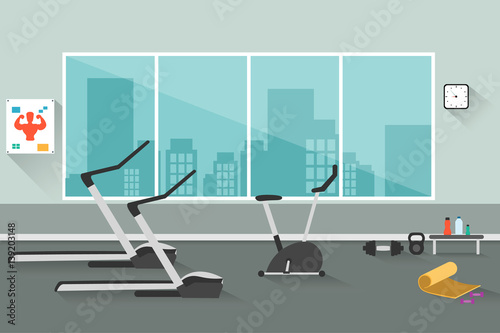 Sport Gym Interior Workout Equipment