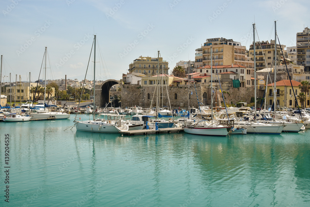 boats and yachts in the port