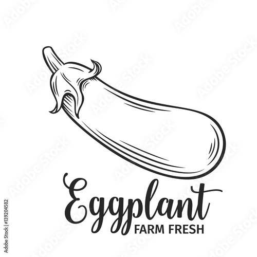 Hand drawn eggplant icon.