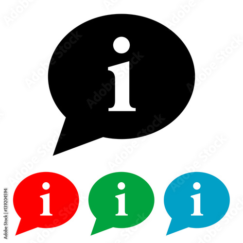 Icono plano burbuja i en varios colores