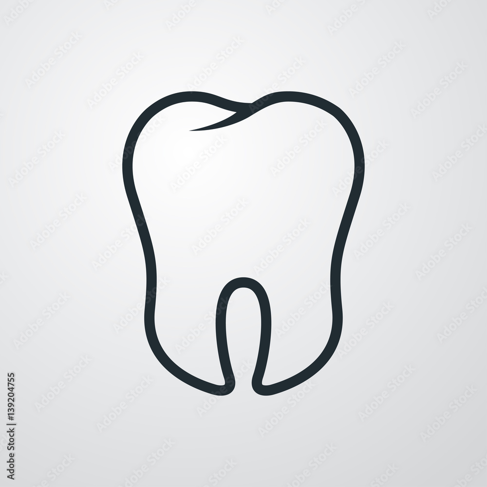 Icono plano linea muela en fondo degradado Stock Vector | Adobe Stock