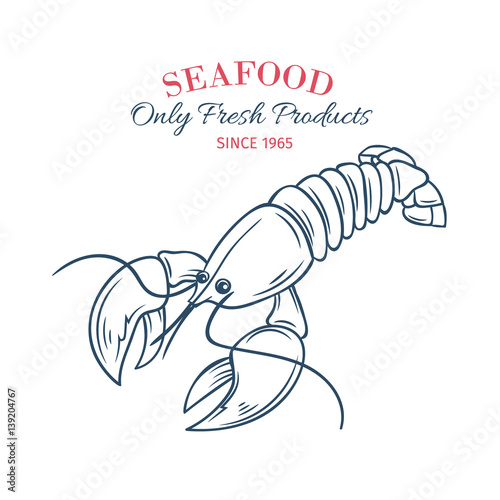 Hand drawn lobster icon.