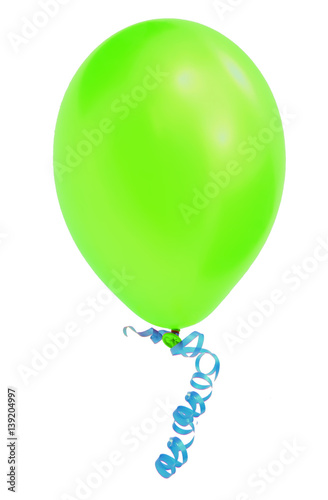 Green balloon with blue string