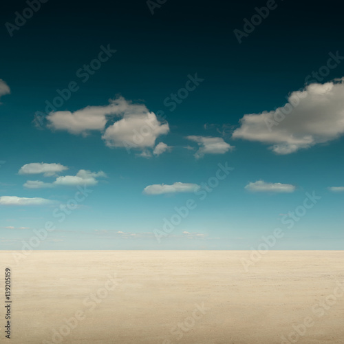 Desert landscape with sky and clouds