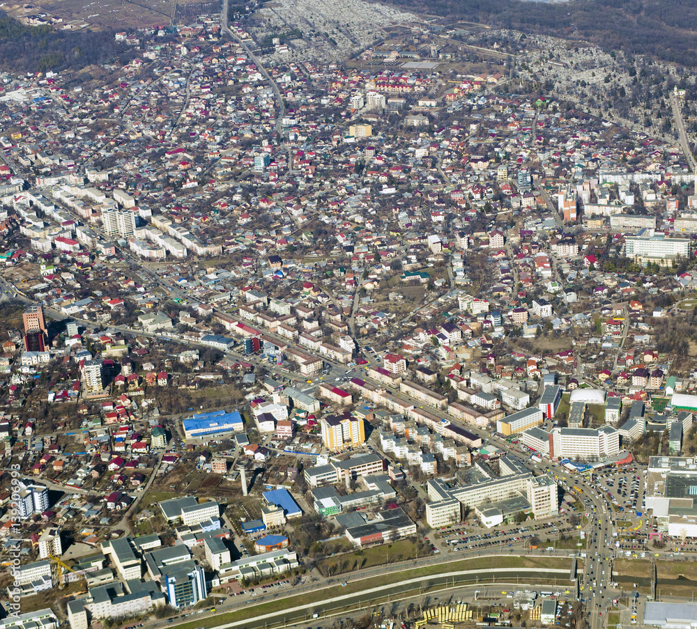 Aerial view of Iasi city seen from airplane. Tudor and Tatarasi areas in  sight. Romania Stock Photo | Adobe Stock