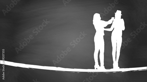 Stylist | Silhouette | auf Kreidetafel