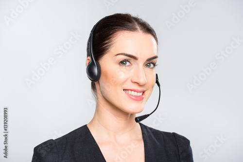 Young businesswoman in headset