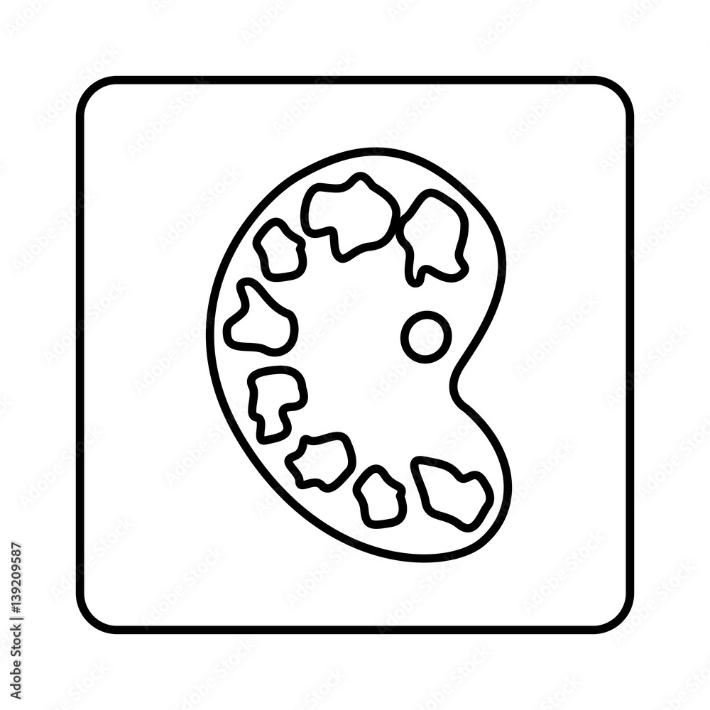 monochrome contour square with art palette icon vector illustration monochrome contour square with art palette icon vector illustration