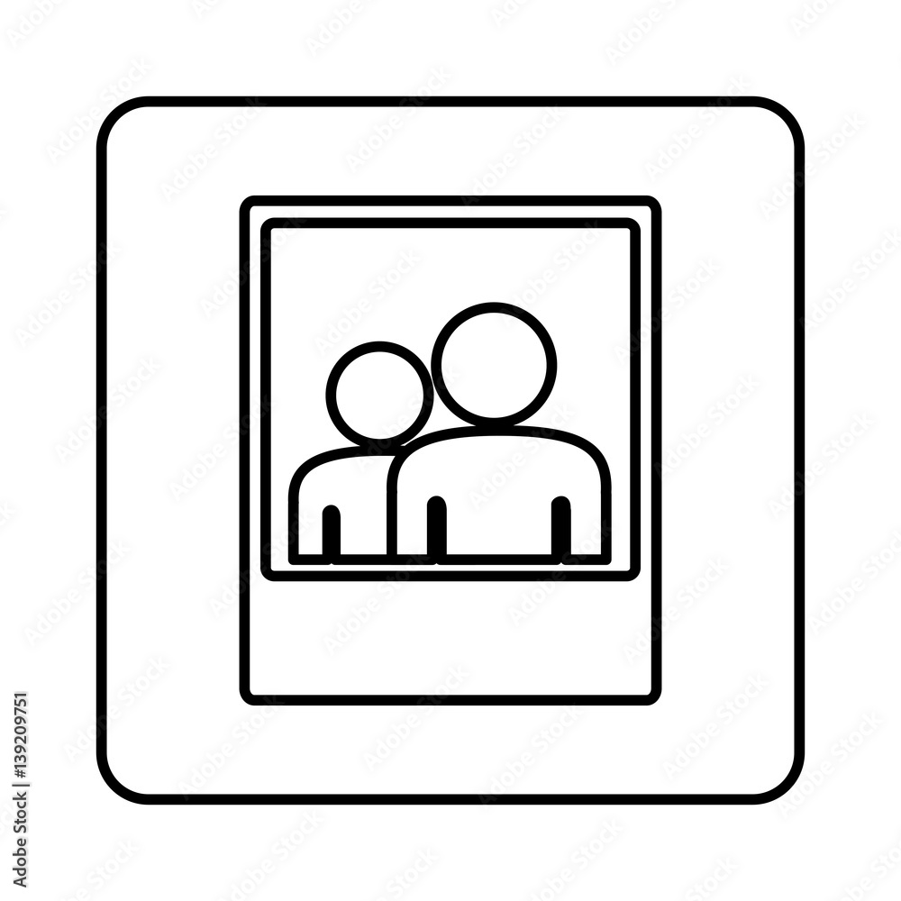 monochrome contour square with picture icon vector illustration monochrome contour square with picture icon vector illustration