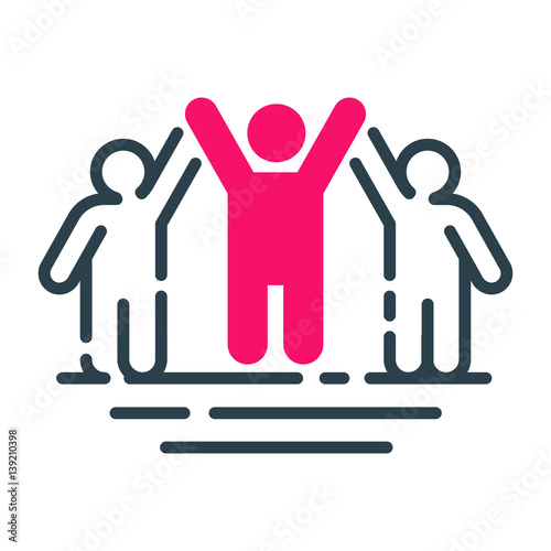 Motivation concept teamwork career icon business strategy development design and management leadership idea creativity office training vector.
