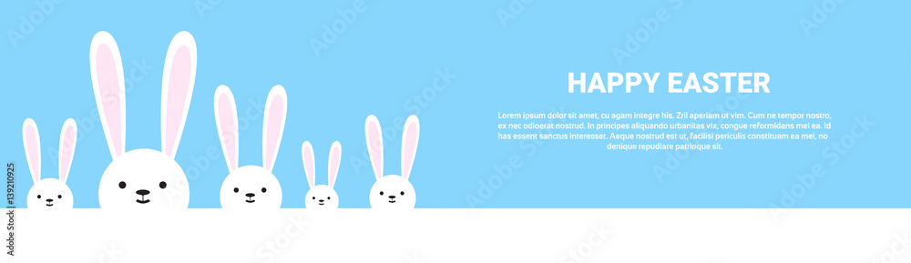 Rabbit Easter Holiday Bunny Symbols Greeting Card Vector Illustration Rabbit Easter Holiday Bunny Symbols Greeting Card Vector Illustration