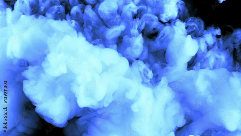 Neon Blue Smoke In Slow Motion Neon Blue Smoke In Slow Motion
