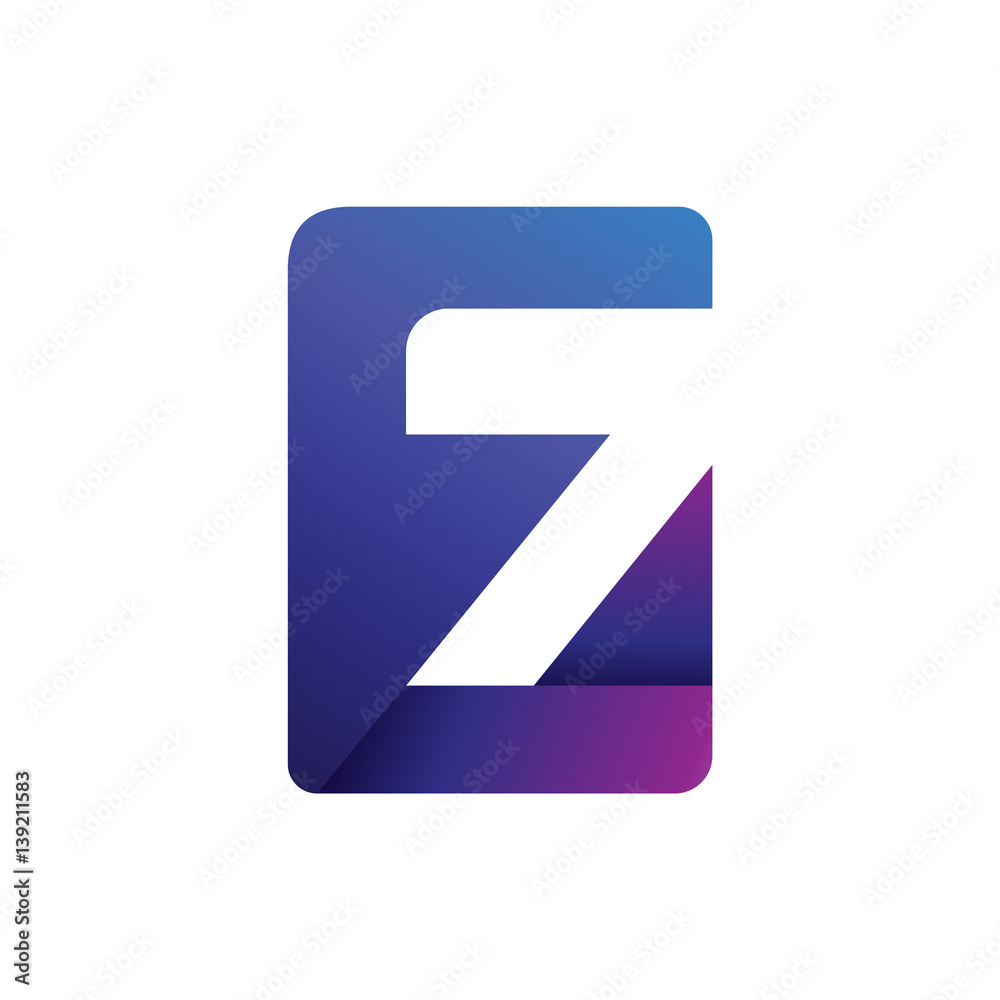 Vector abstract letter E,Z logo design concept. Origami paper icon set Vector abstract letter E,Z logo design concept. Origami paper icon set
