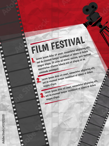 Cinema festival poster or flyer template for your design. Vector