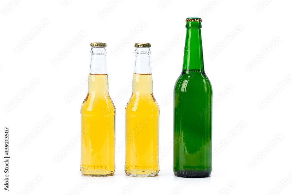 Set of beer bottles isolated Set of beer bottles isolated