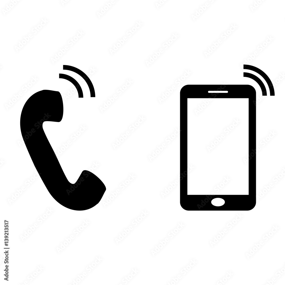 Black vector icon for website. Phone Black vector icon for website. Phone
