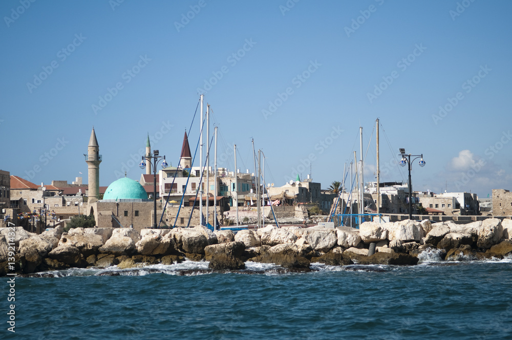 Obraz premium Acre, Israel is a city in the northern coastal plain region of the Northern District, Israel at the northern extremity of Haifa Bay.