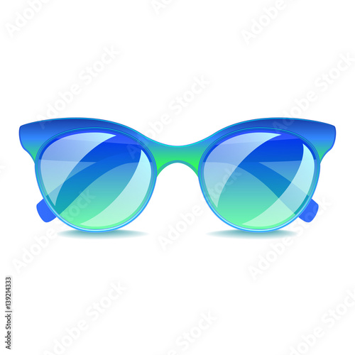 Blue sunglasses isolated on white vector