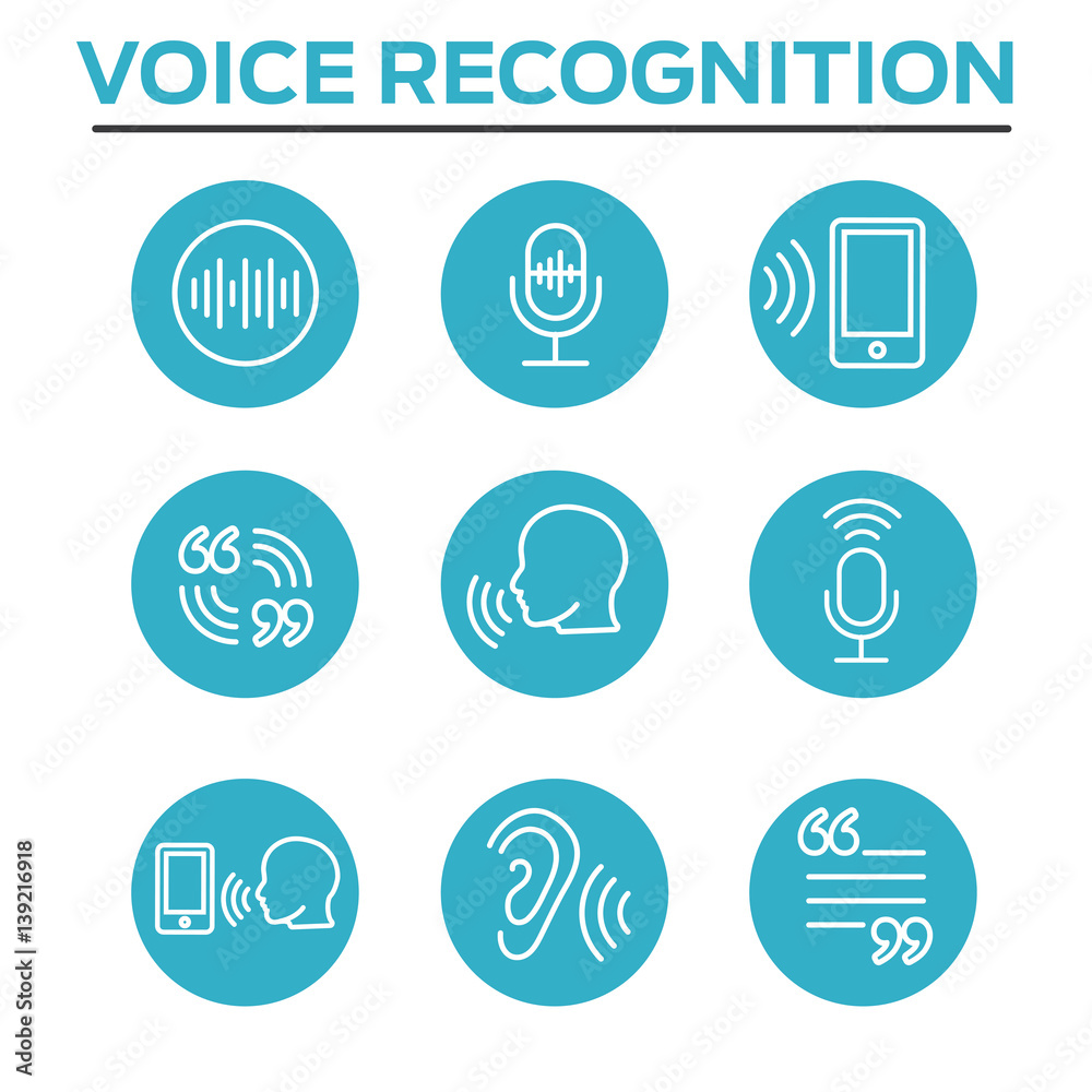 Voiceover or Voice Command Icon with Sound Wave Images Voiceover or Voice Command Icon with Sound Wave Images