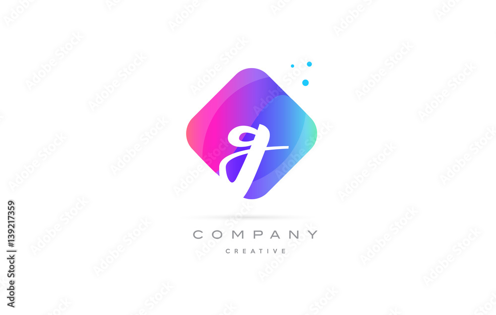 g pink blue rhombus abstract hand written company letter logo icon g pink blue rhombus abstract hand written company letter logo icon