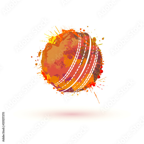 Cricket ball. Vector sign