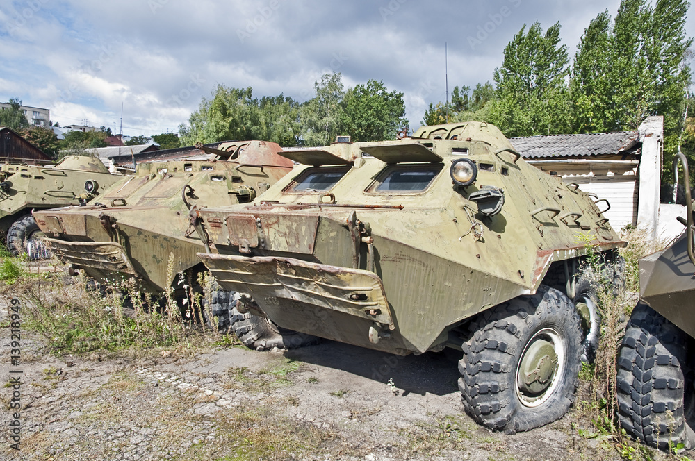 old armored personnel carrier waiting for repair and modernization old armored personnel carrier waiting for repair and modernization