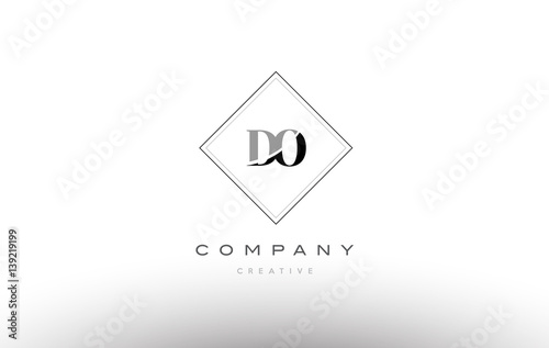 do d o  retro vintage black white alphabet letter logo
