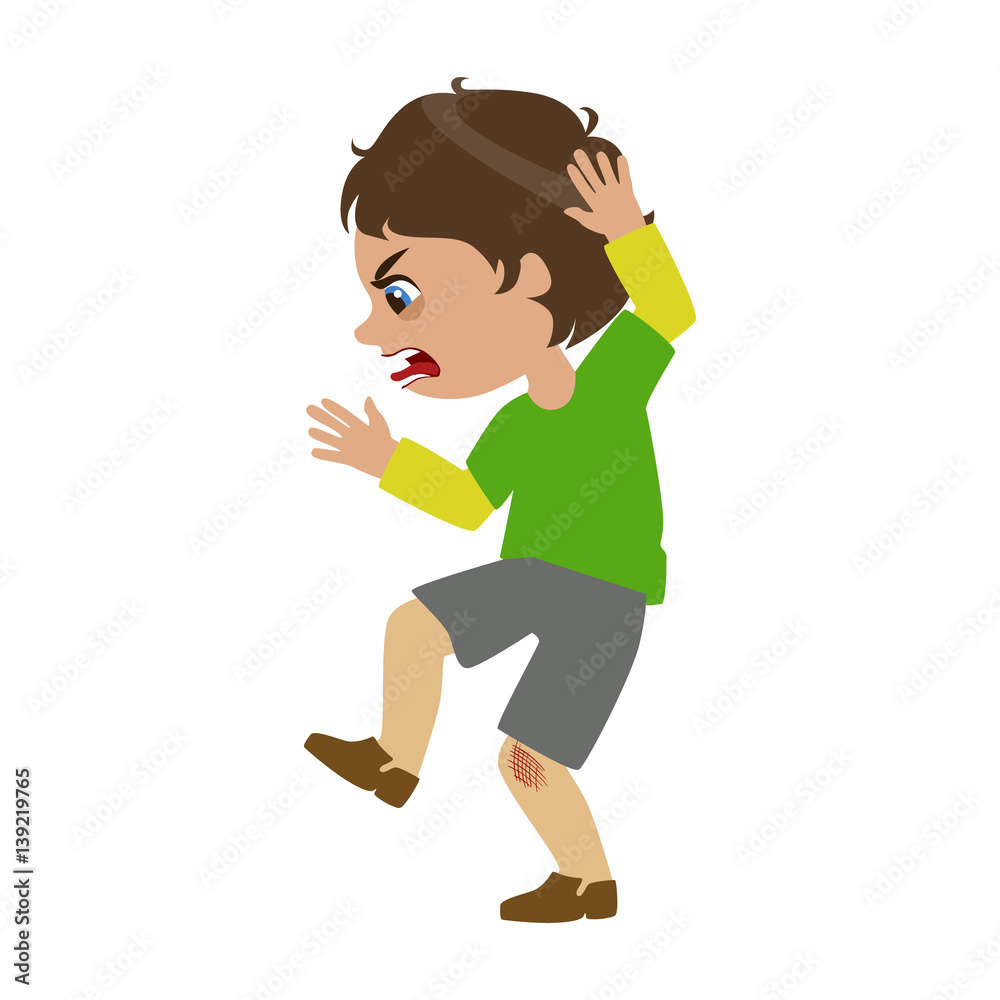 Boy Shouting And Swearing, Part Of Bad Kids Behavior And Bullies Series Of Vector Illustrations With Characters Being Rude And Offensive Boy Shouting And Swearing, Part Of Bad Kids Behavior And Bullies Series Of Vector Illustrations With Characters Being Rude And Offensive