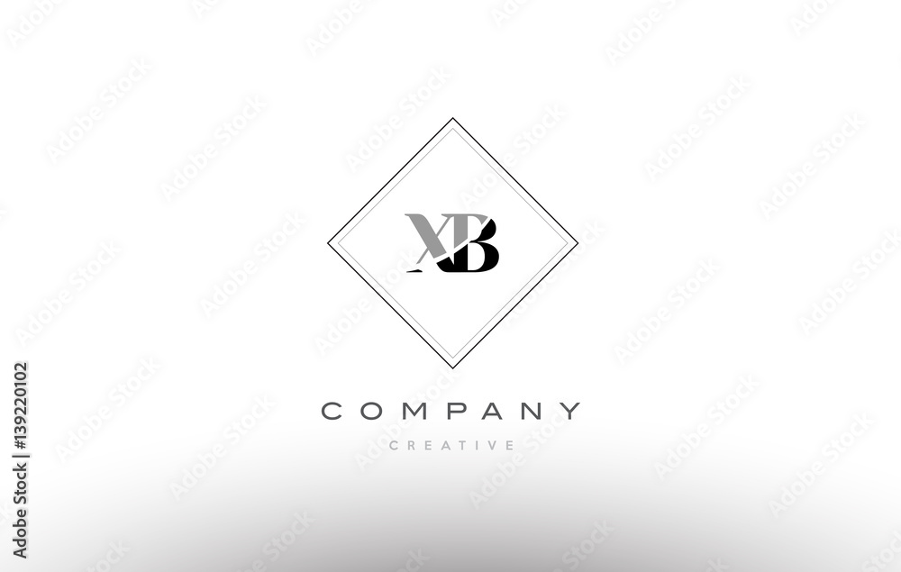 xb x b  retro vintage black white alphabet letter logo
