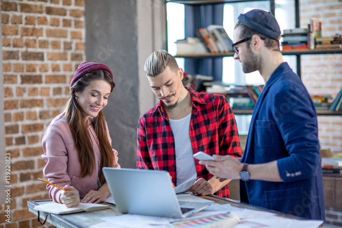 Designers working at project