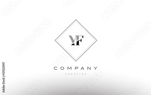 yf y f  retro vintage black white alphabet letter logo photo