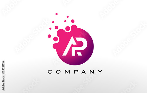 AP Letter Dots Logo Design with Creative Trendy Bubbles. photo