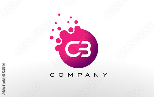 CB Letter Dots Logo Design with Creative Trendy Bubbles.