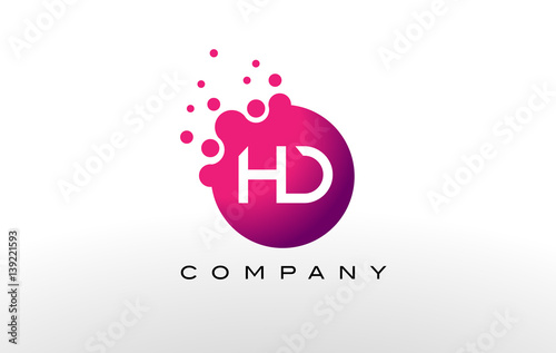 HD Letter Dots Logo Design with Creative Trendy Bubbles.
