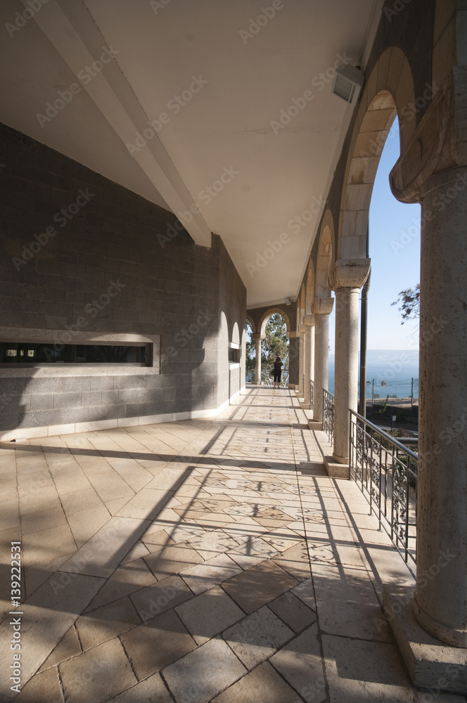 Obraz premium The Mount of Beatitudes is a hill in northern Israel where Jesus is believed to have delivered the Sermon on the Mount.