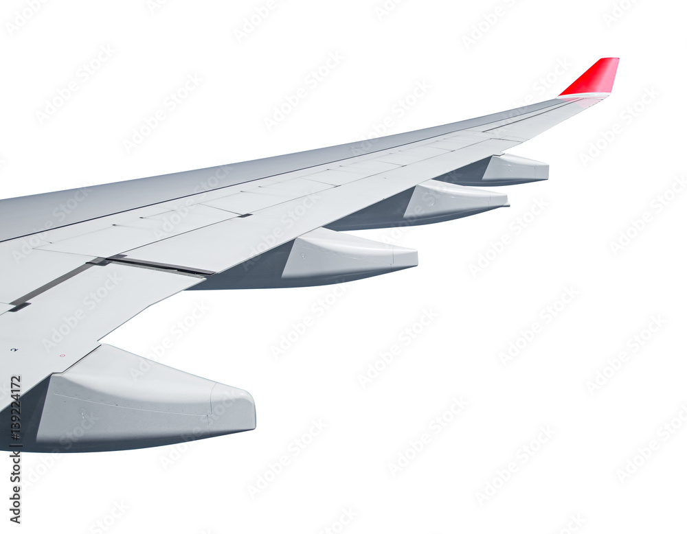 Fototapeta premium wing of an air plane isolated on white background