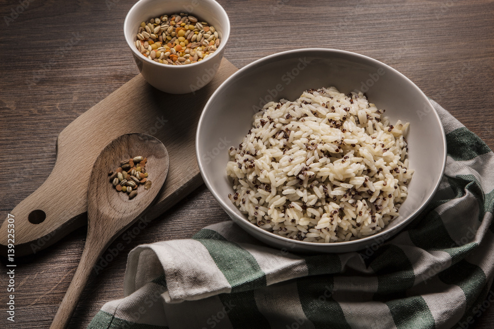 Beautiful dish of quinoa rice japanese style Beautiful dish of quinoa rice japanese style