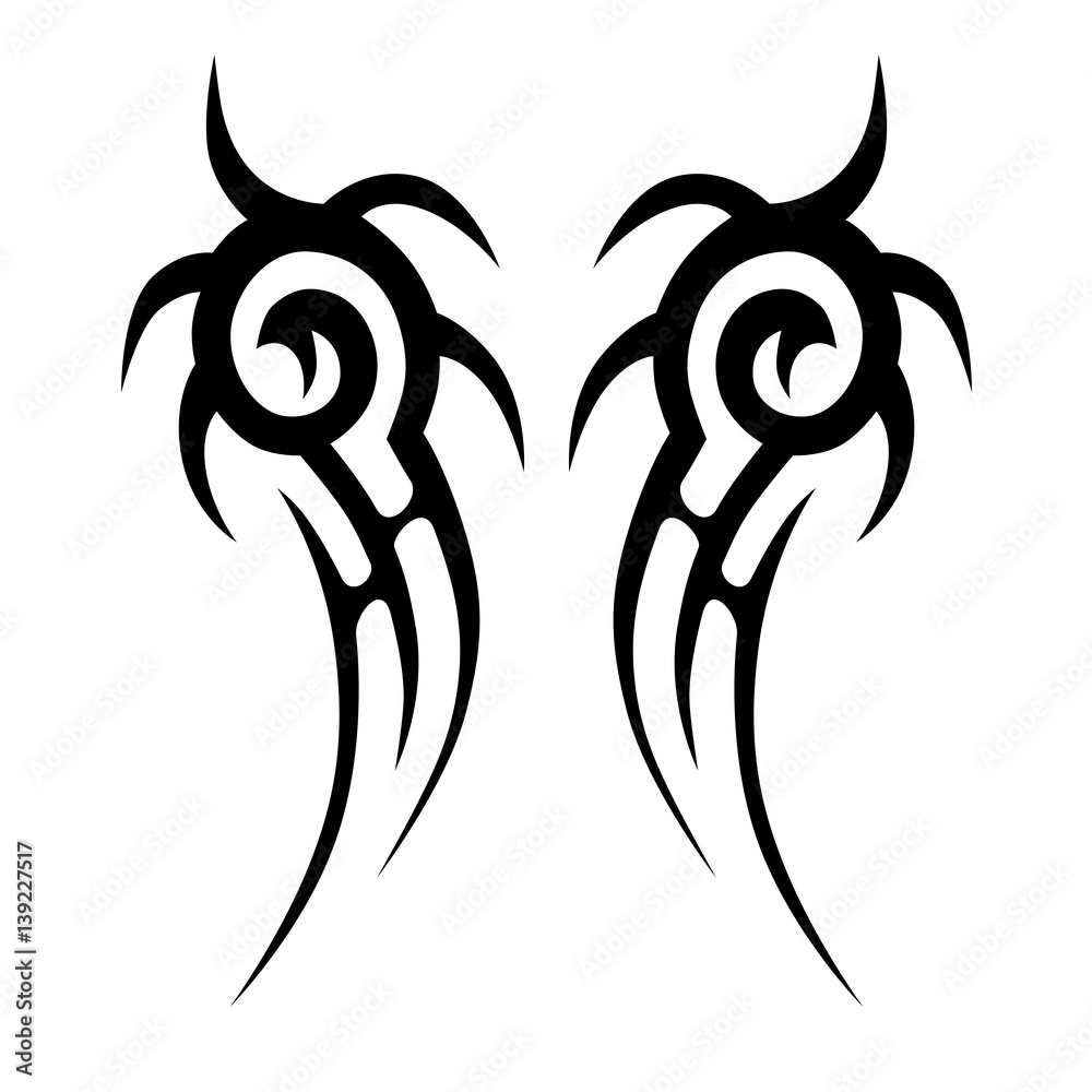 Tribal designs. Tribal tattoos. Art tribal tattoo. Vector sketch of a ...