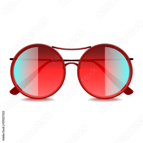 Round red sunglasses isolated on white vector