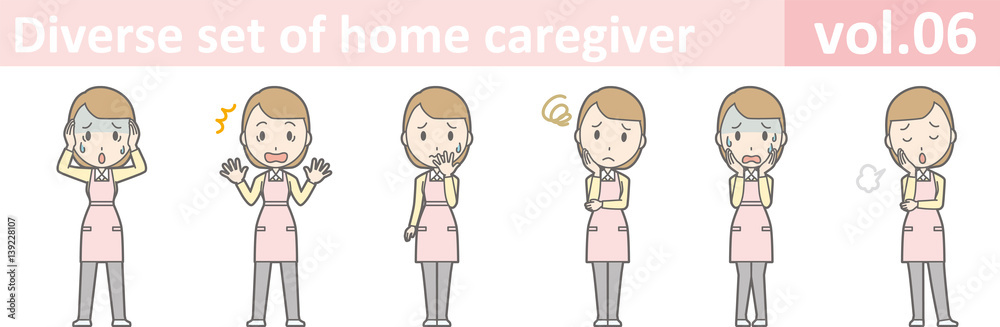 Diverse set of home caregiver, EPS10 vol.06 Diverse set of home caregiver, EPS10 vol.06