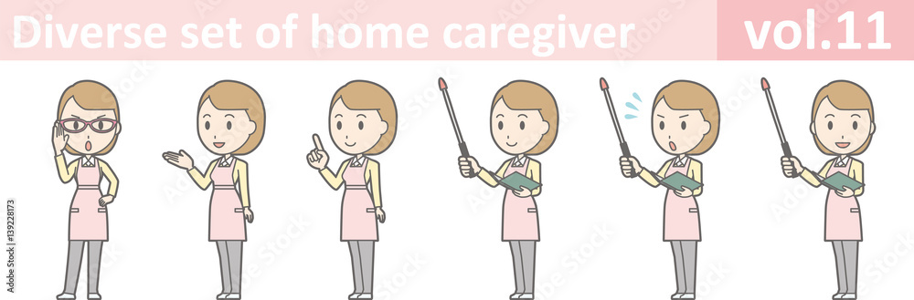 Diverse set of home caregiver, EPS10 vol.11 Diverse set of home caregiver, EPS10 vol.11