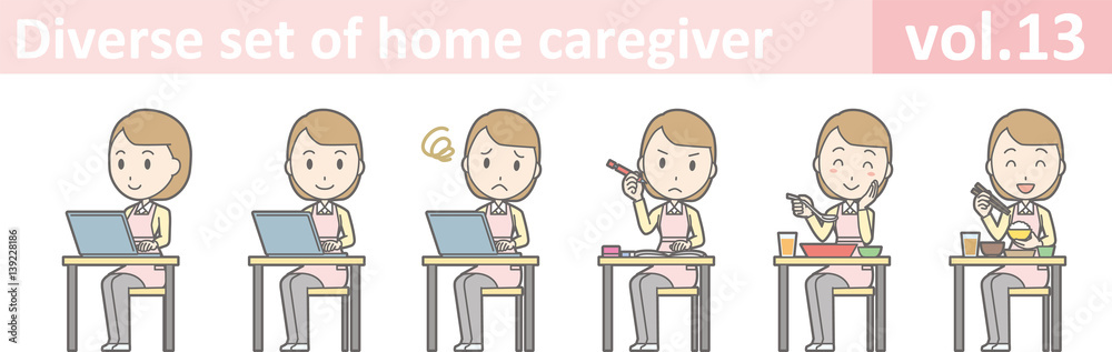 Diverse set of home caregiver, EPS10 vol.13