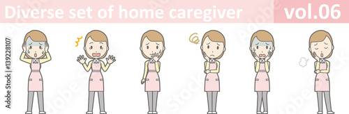 Diverse set of home caregiver, EPS10 vol.06