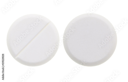 medical pills on white background