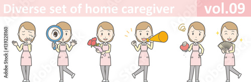 Diverse set of home caregiver, EPS10 vol.09