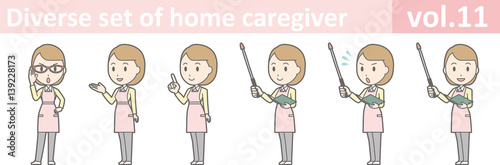 Diverse set of home caregiver, EPS10 vol.11