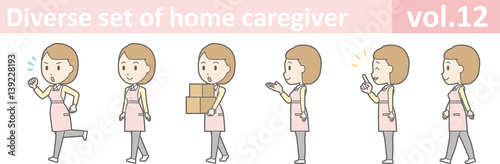 Diverse set of home caregiver, EPS10 vol.12