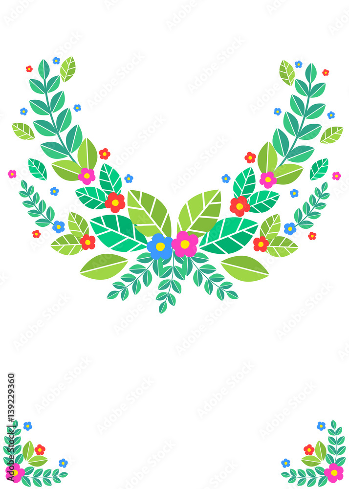 Floral wedding invitation card blank template Stock Vector Adobe Stock