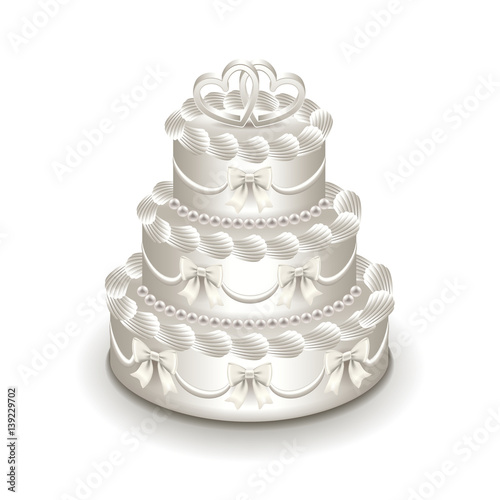 Wedding cake isolated on white vector